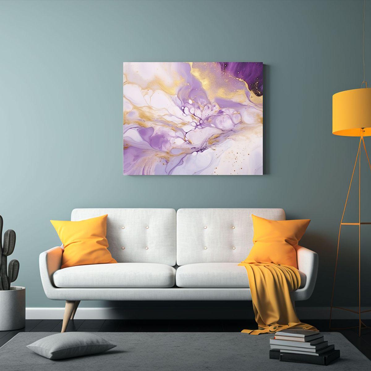 Pintura Abstracta De Lujo En Alcohol Para Decoración: Cuadr 120x80cm-2