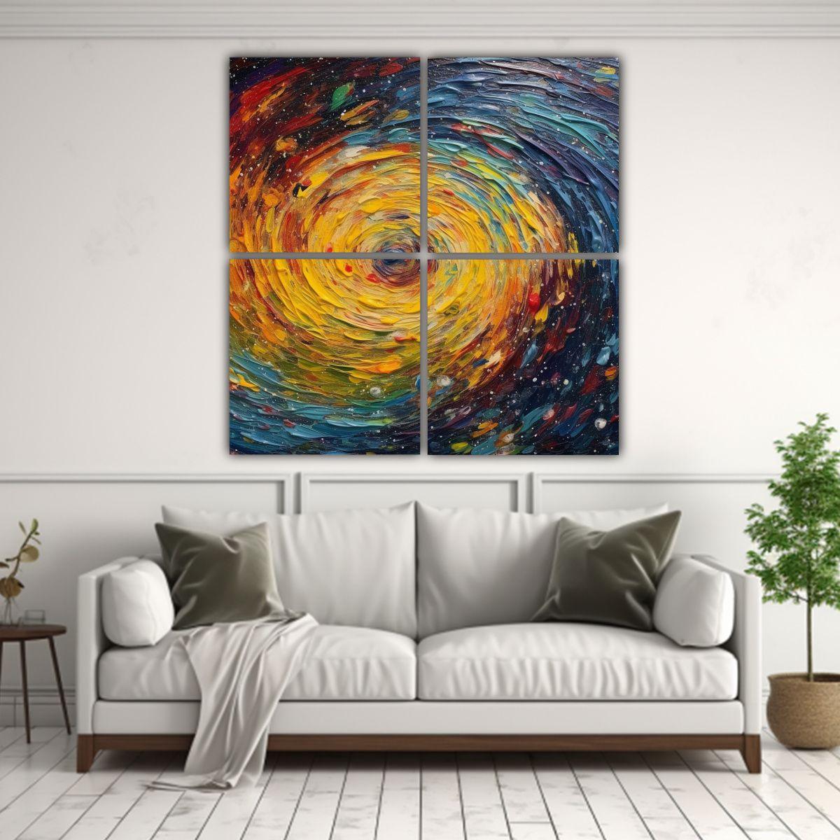 Cuatro Lienzos Galería Estilo Majestuosas 100x100 Cm-2