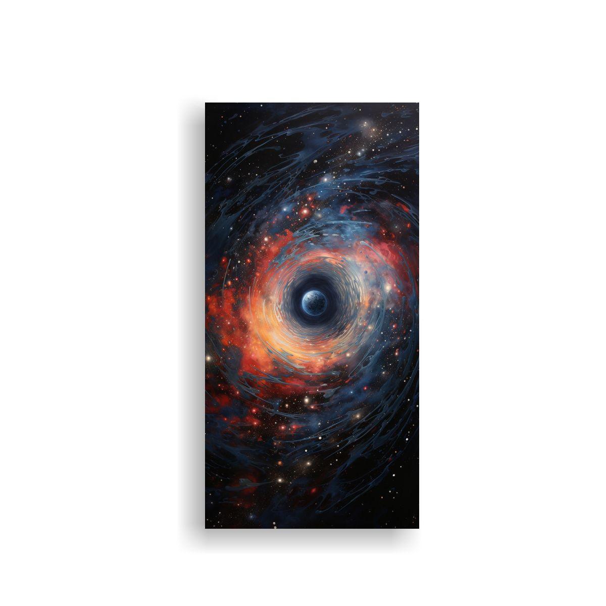 Pintura Abstracta Cósmica Representando Agujeros  70x140cm-0