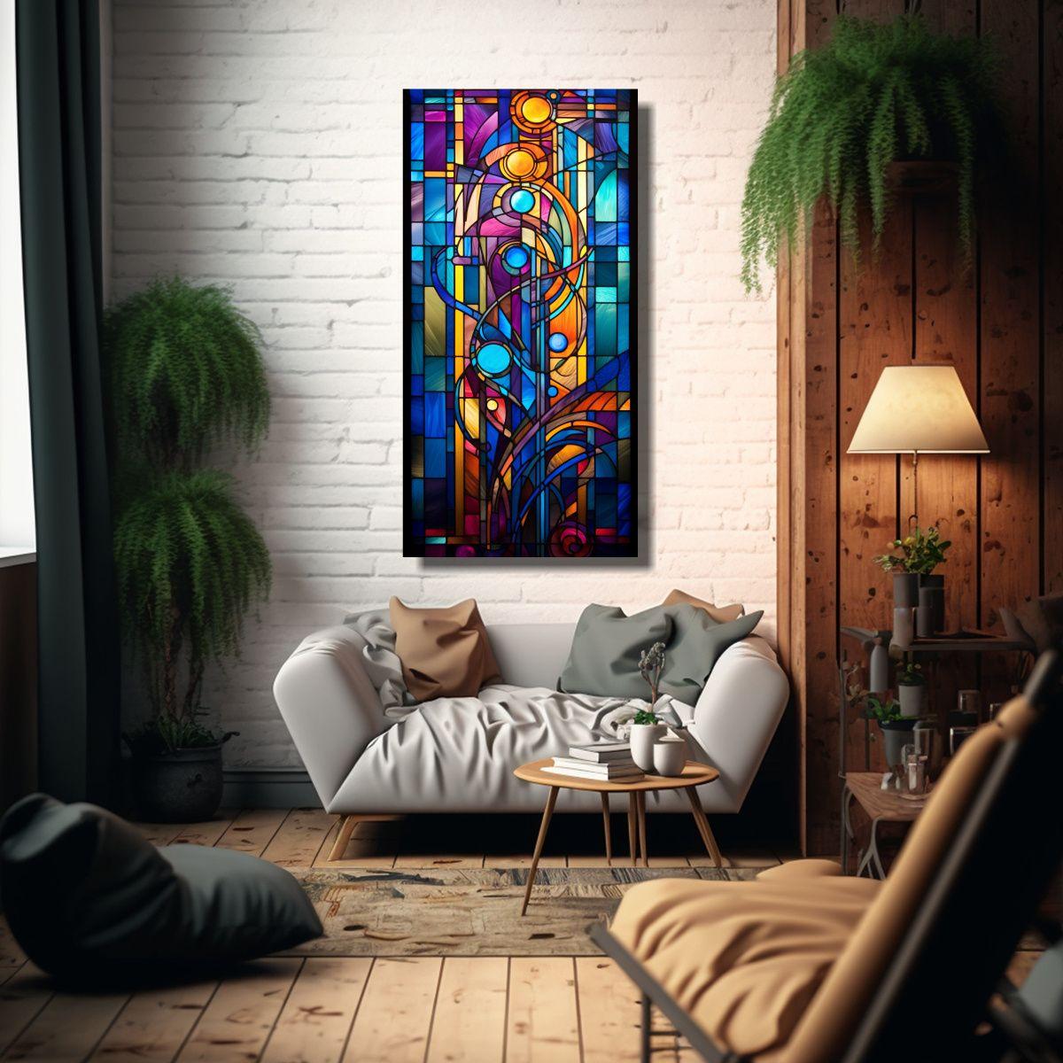 Cuadro Cuadro Equilibrio Composición Abstracta 70x140 Cm-2