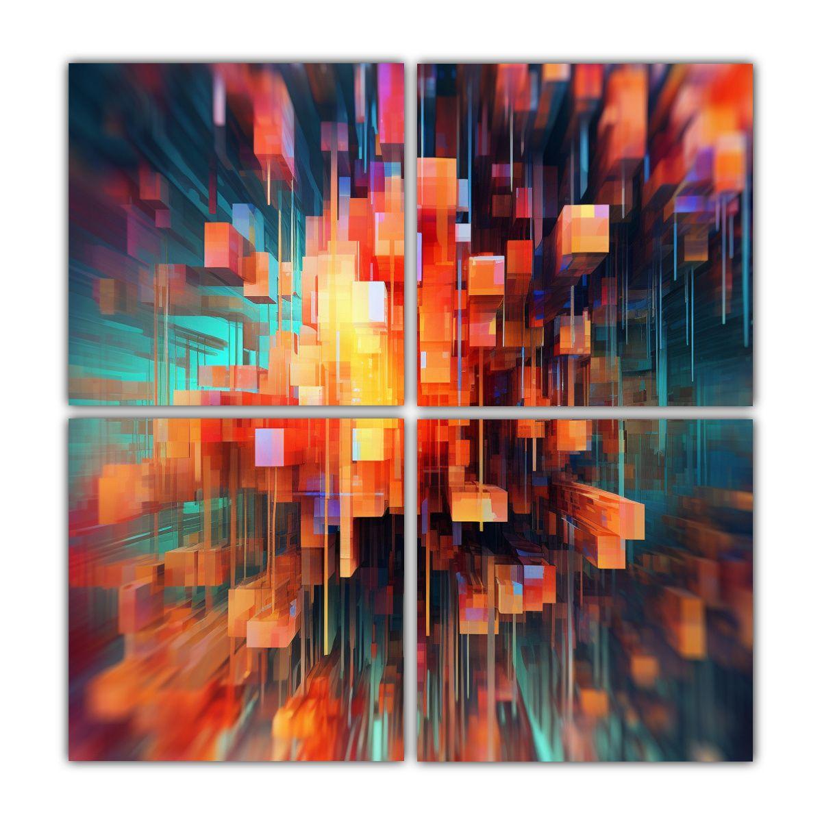 Telas Vanguardia Representación Glitchcore 40x40 Cm-0