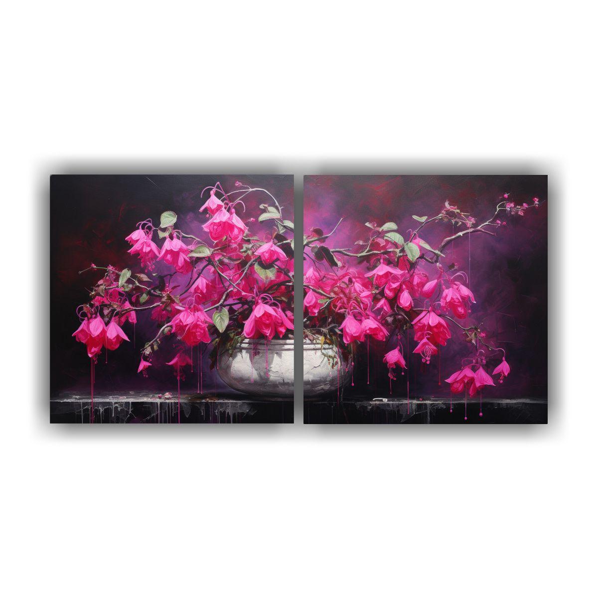 Diptico Calidos Inspiración Fucsia Bonsai 160x80 Cm-0