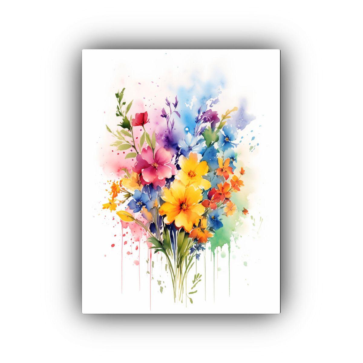 Lienzo De Tela Estrellados Bouquet De Flores 30x40cm-0