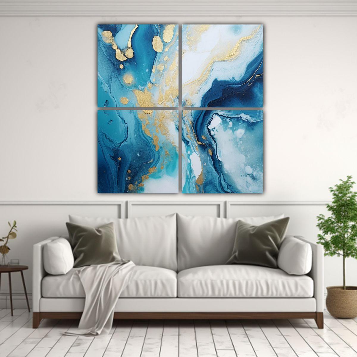 Pintura En Mármol Turquesa Wang Con Colores 180x180 Cm-2