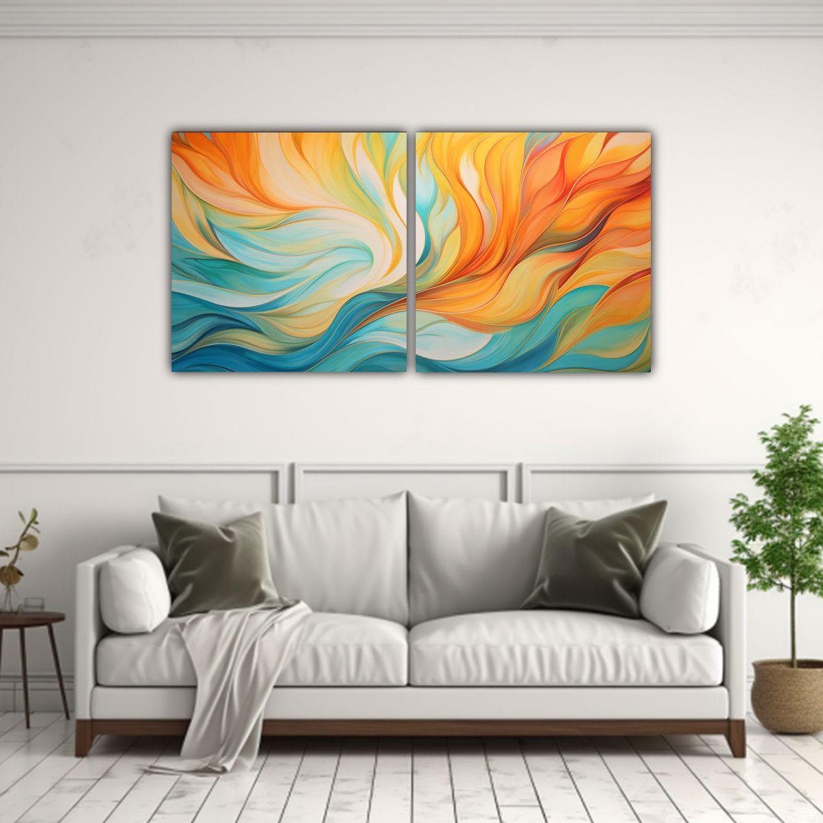 Pinturas Abstractas Modernas De Patrones 40x20 Cm-2