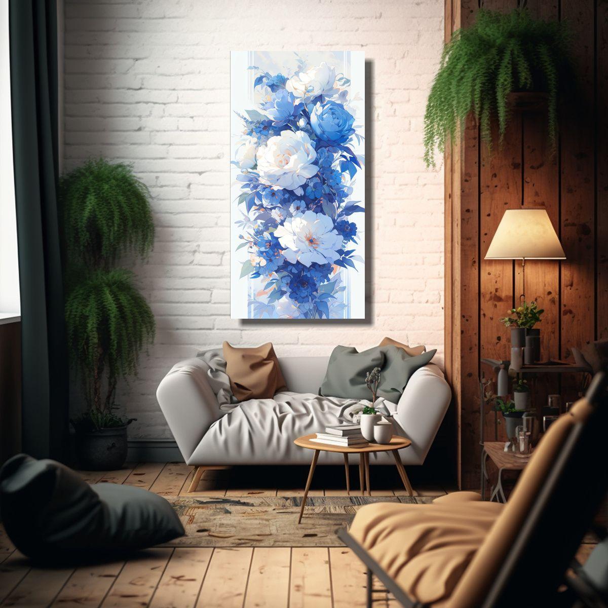 Composición Regalo Blanco Y Azul Inspiración 50x100cm-2