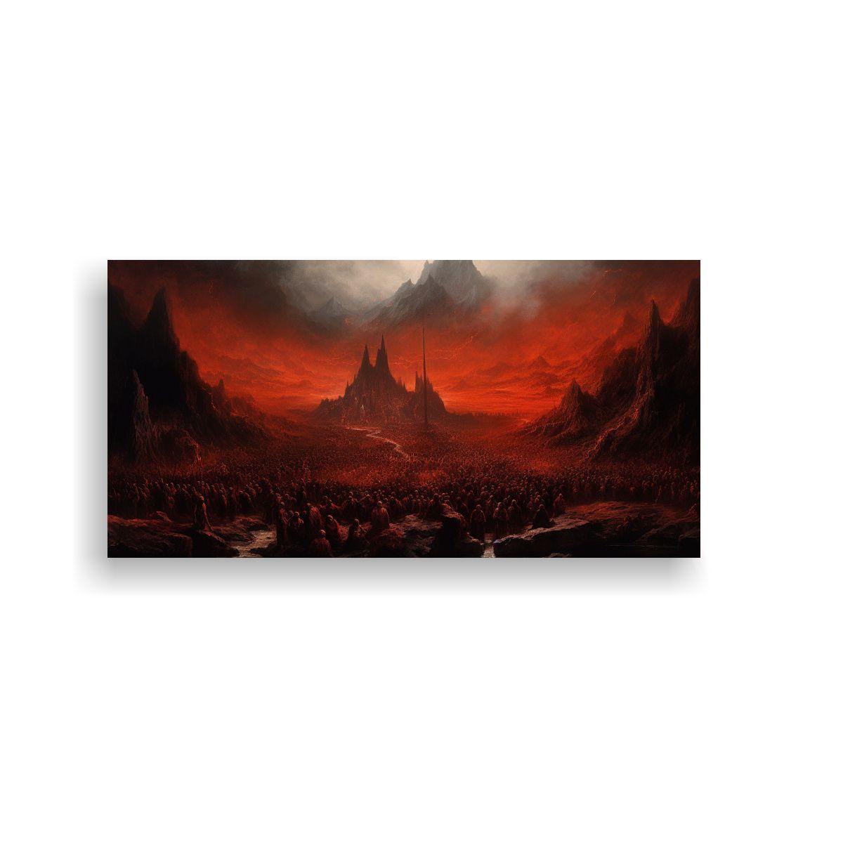 Pintura Montaña Majestuosa Con Atmósfera Negra 160x80 Cm-0