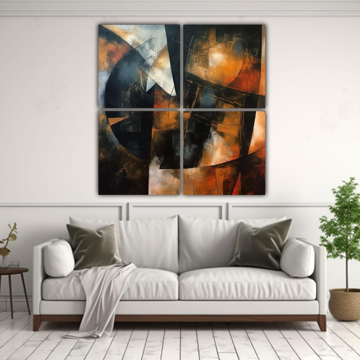 Cuatro Artes Tela Sublimada Majestuosas Pinturas 80x80 Cm-2