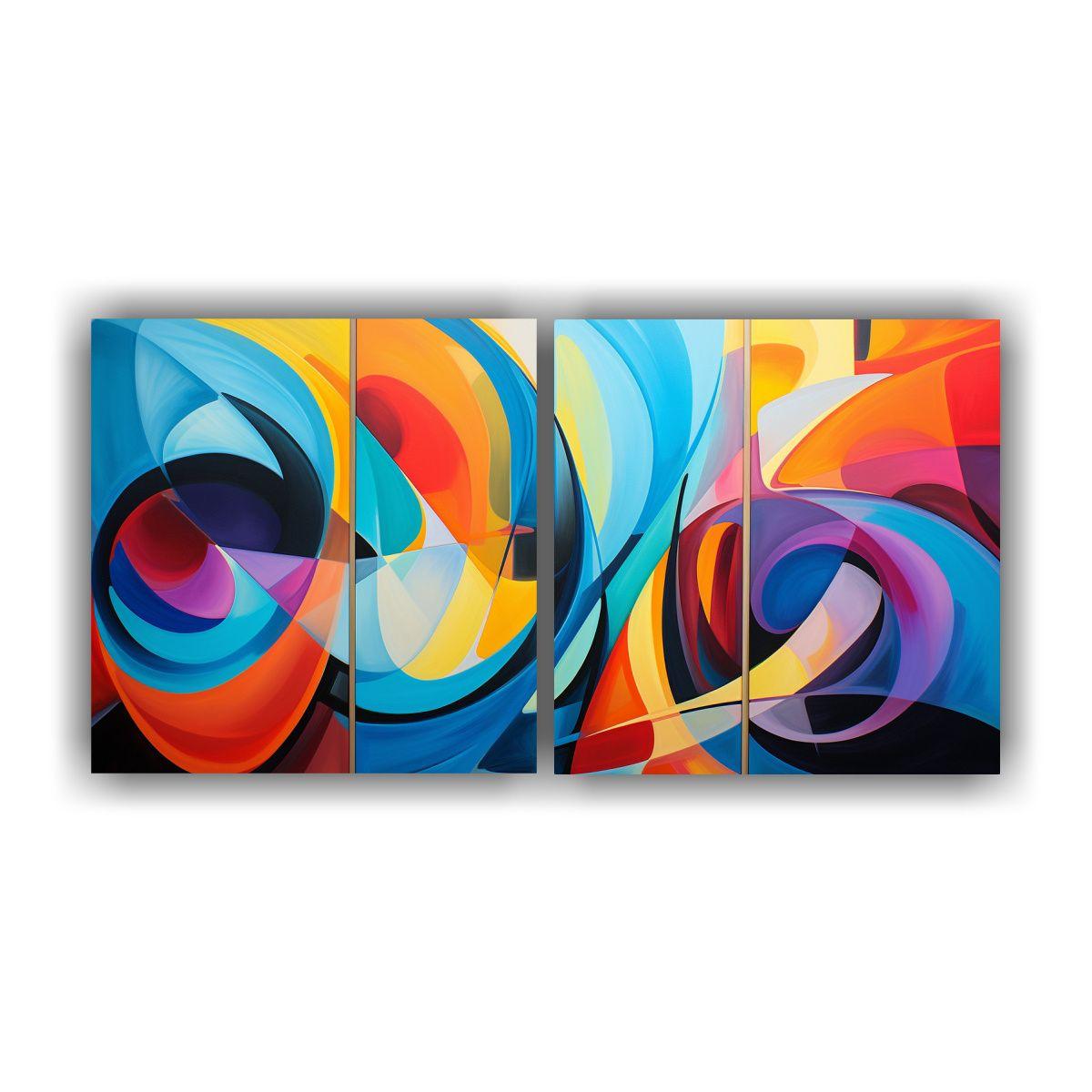 Cuadros Abstractos Coloridos Para Decoración 40x20 Cm-0