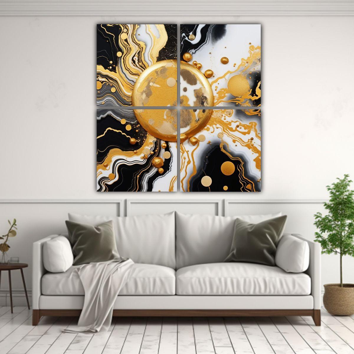 Pinturas Decorativas En Bastidor Con Tonos 60x60 Cm-2