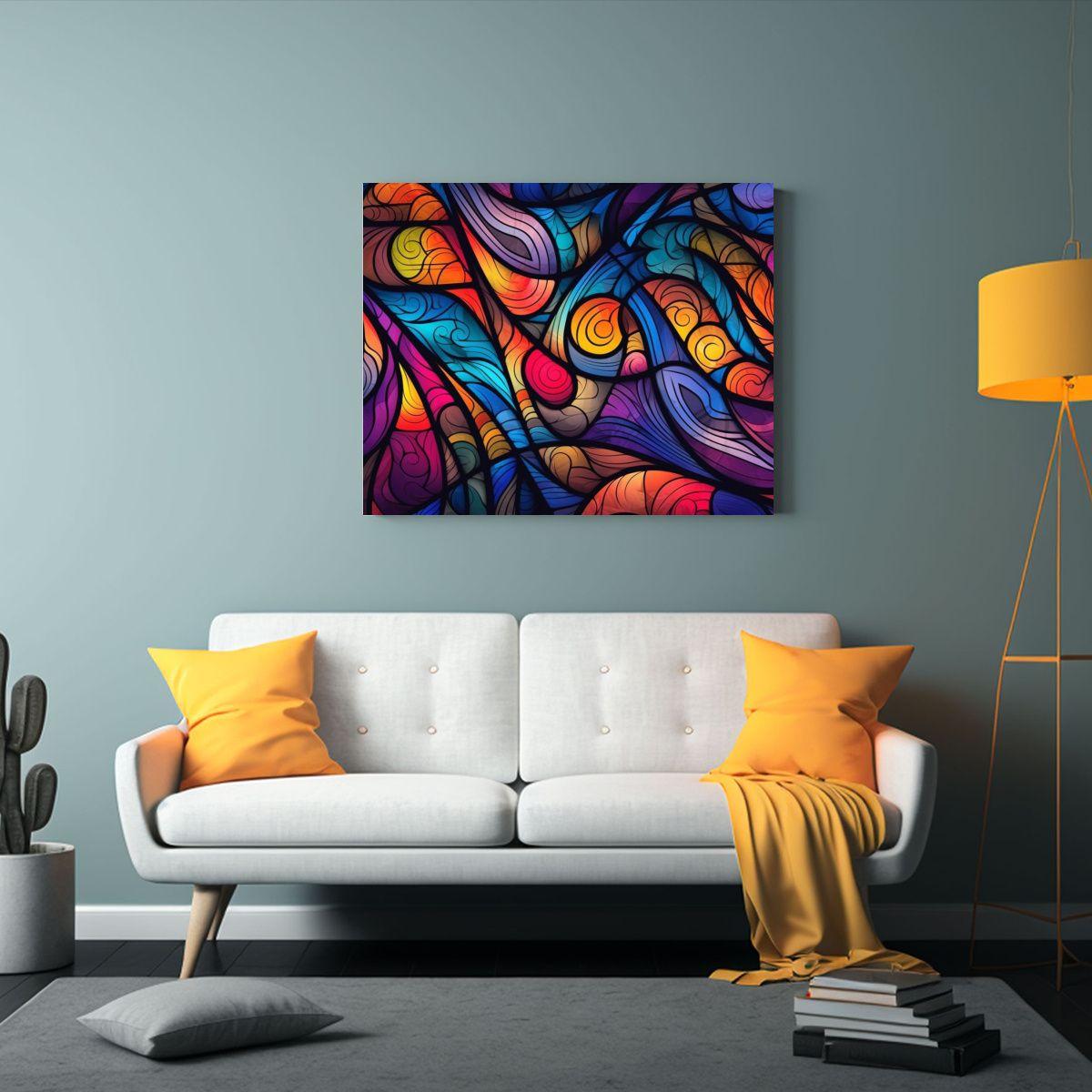 Cuadro Tela Canvas Belleza Vidriera Colores Vivos 40x30cm-2