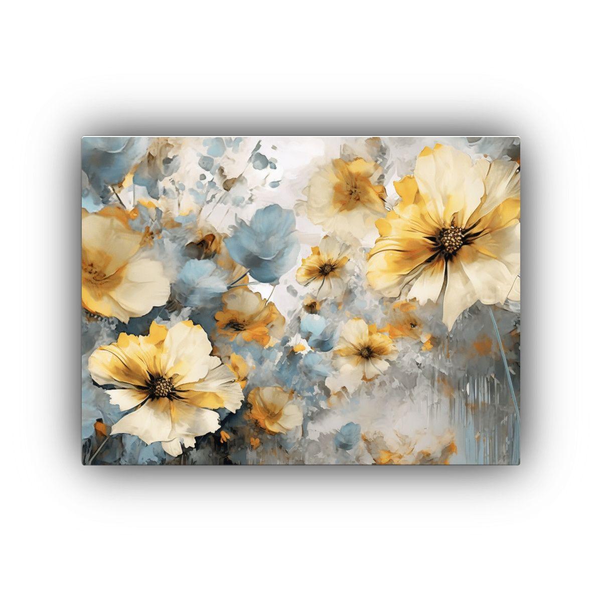 Pintura Artística De Flores Amarillas En Estilo Simple 30x20cm-0