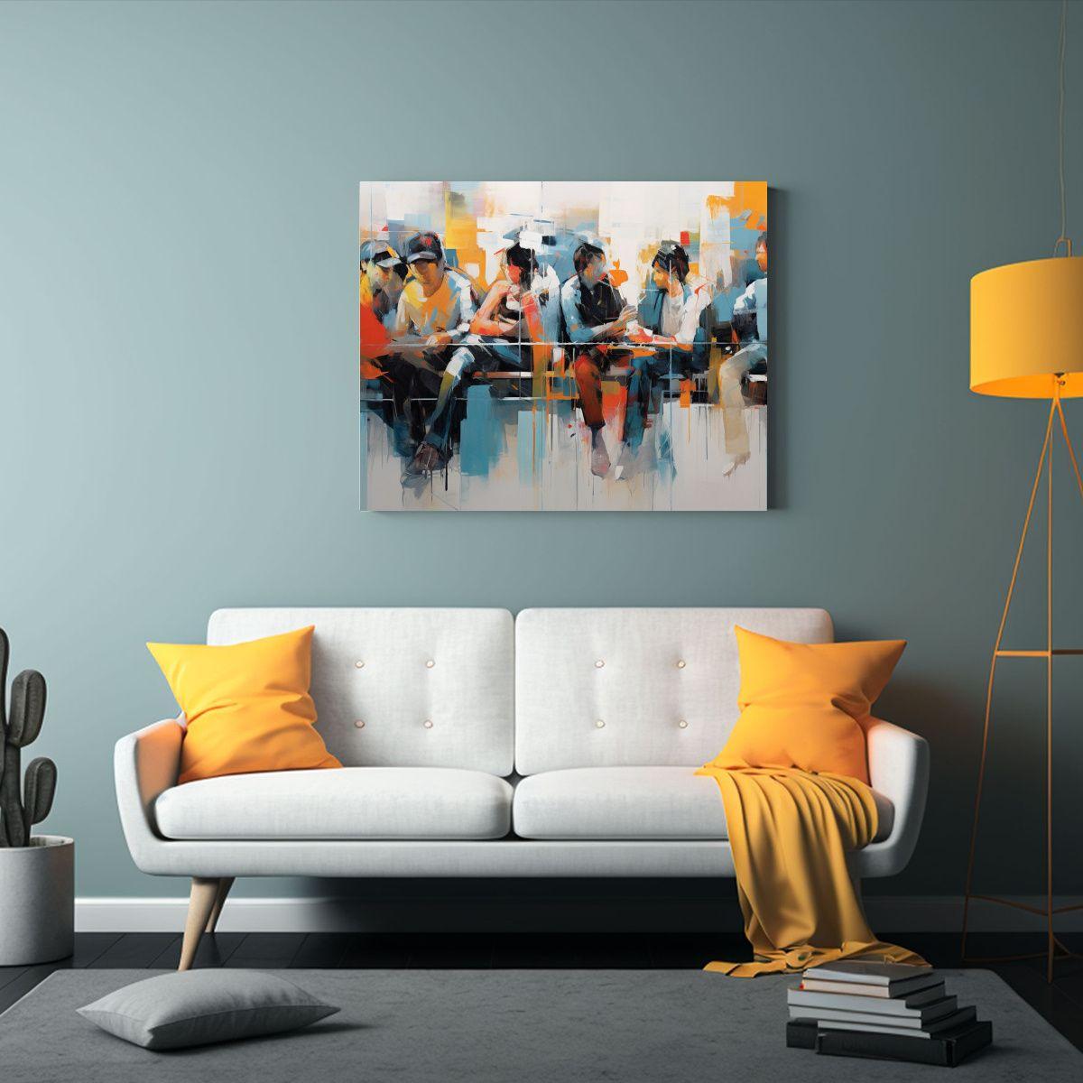 Arte De Pared Abstracto Expresivo Para Cuarto: 40x30 Cm-2