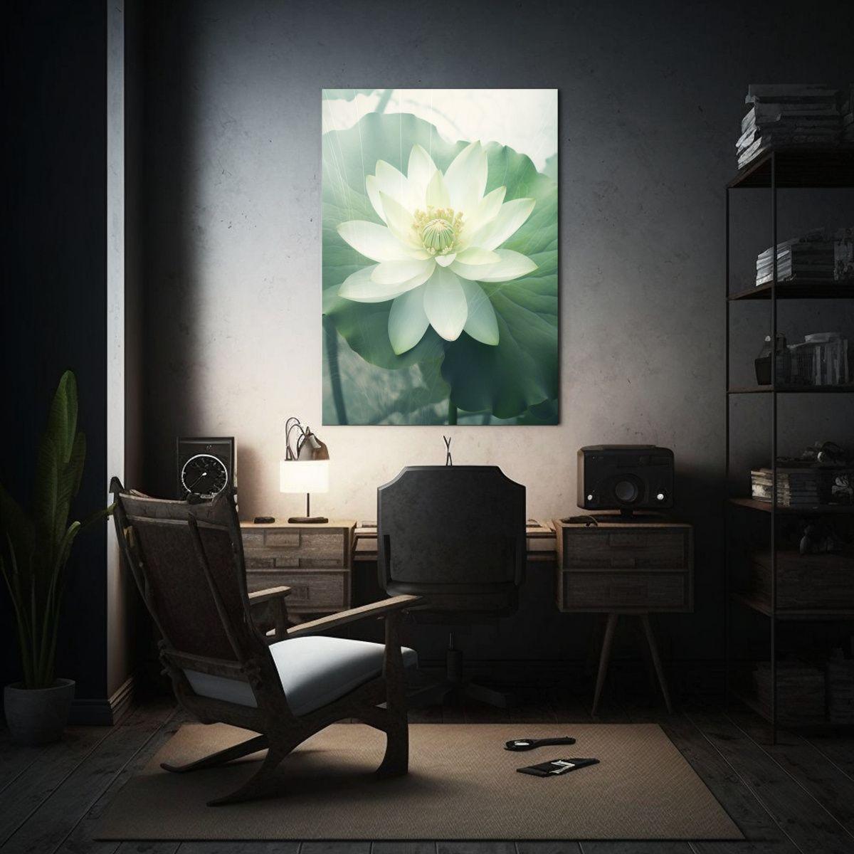 Pintura Decorativa Estilo Bauhaus Con Follaje 40x60cm-2