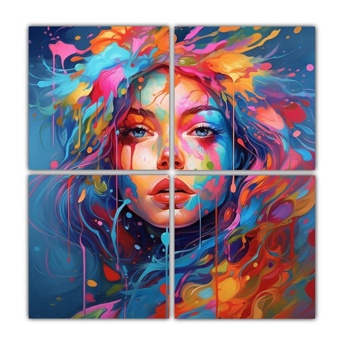 Pinturas De Tela Vibrantes De Alta Resolución 200x200 Cm-0