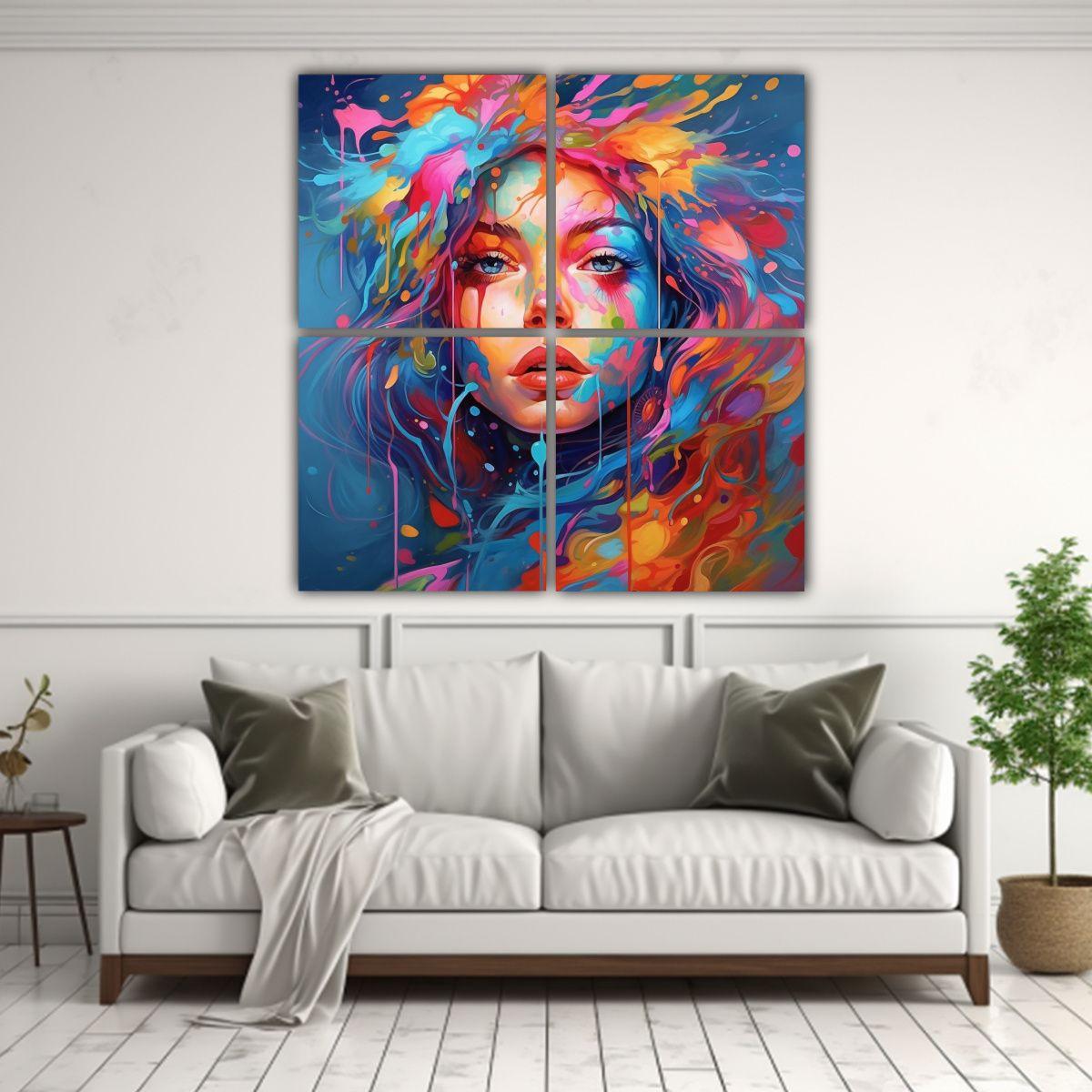 Pinturas De Tela Vibrantes De Alta Resolución 200x200 Cm-2