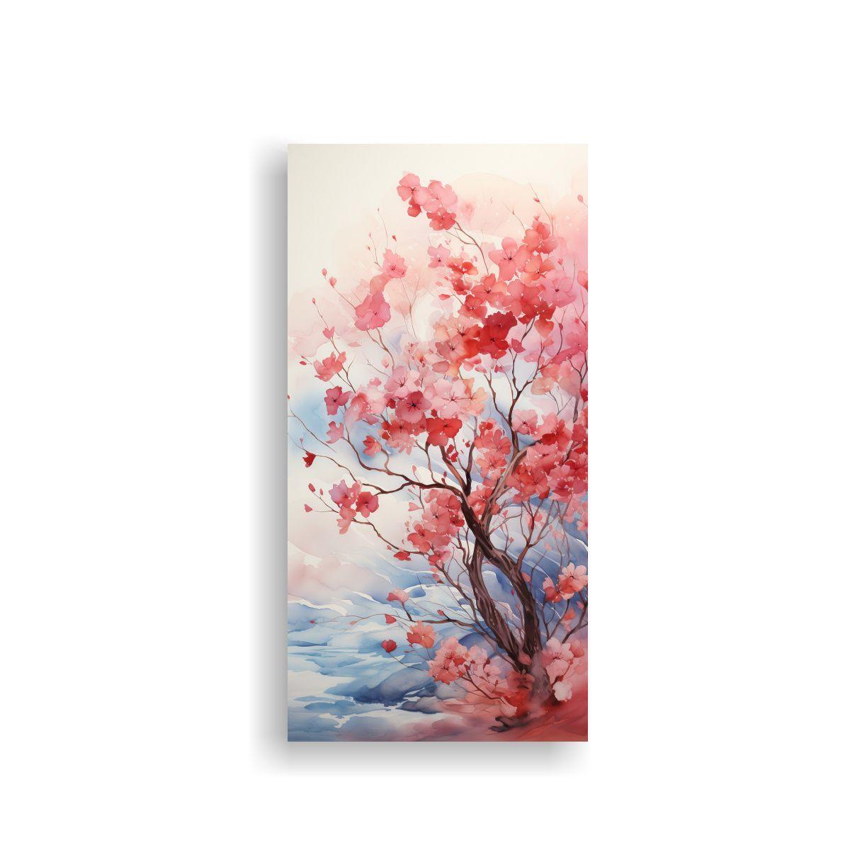 Pintura Abstracta Urbana De La Acacia Tree: Rojo 50x100 Cm-0