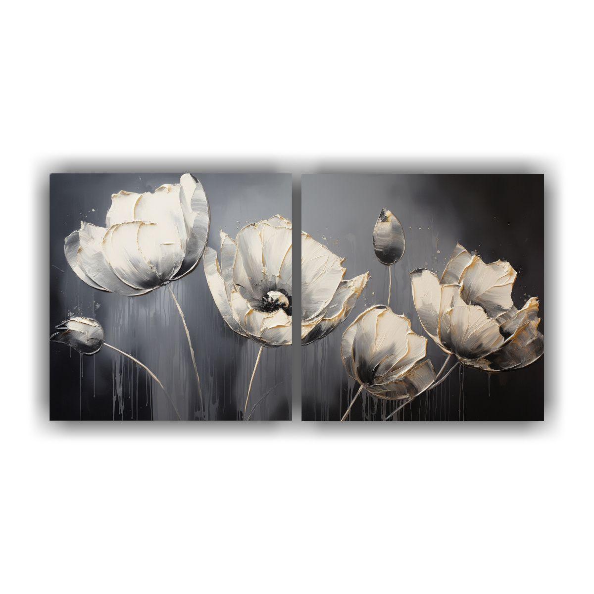 Cuadros Alta Calidad Intenso A Black TULIPS 60x30 Cm-0