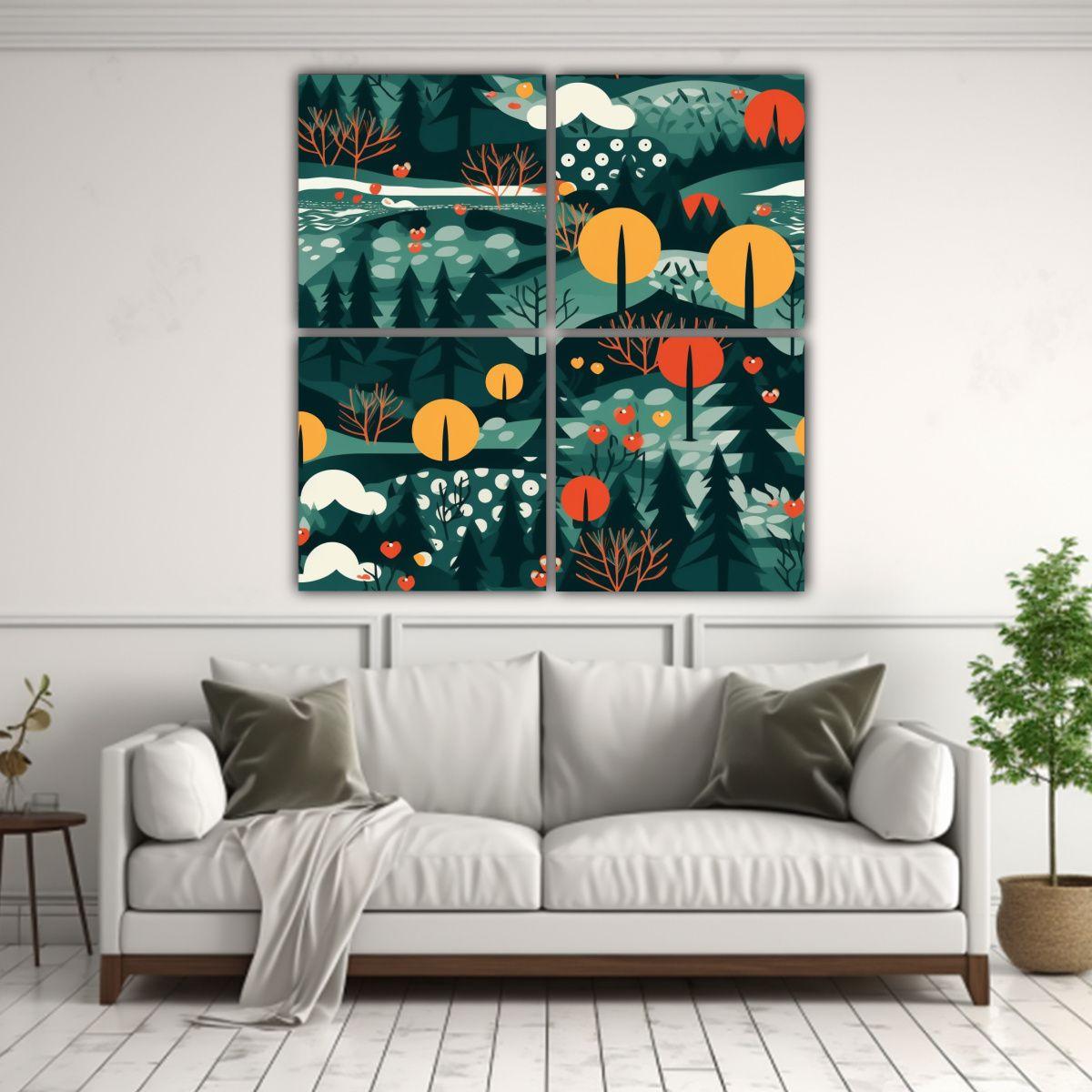 Cuadro Decorativo Con Esquema Moderno De Los 90s 60x60 Cm-2