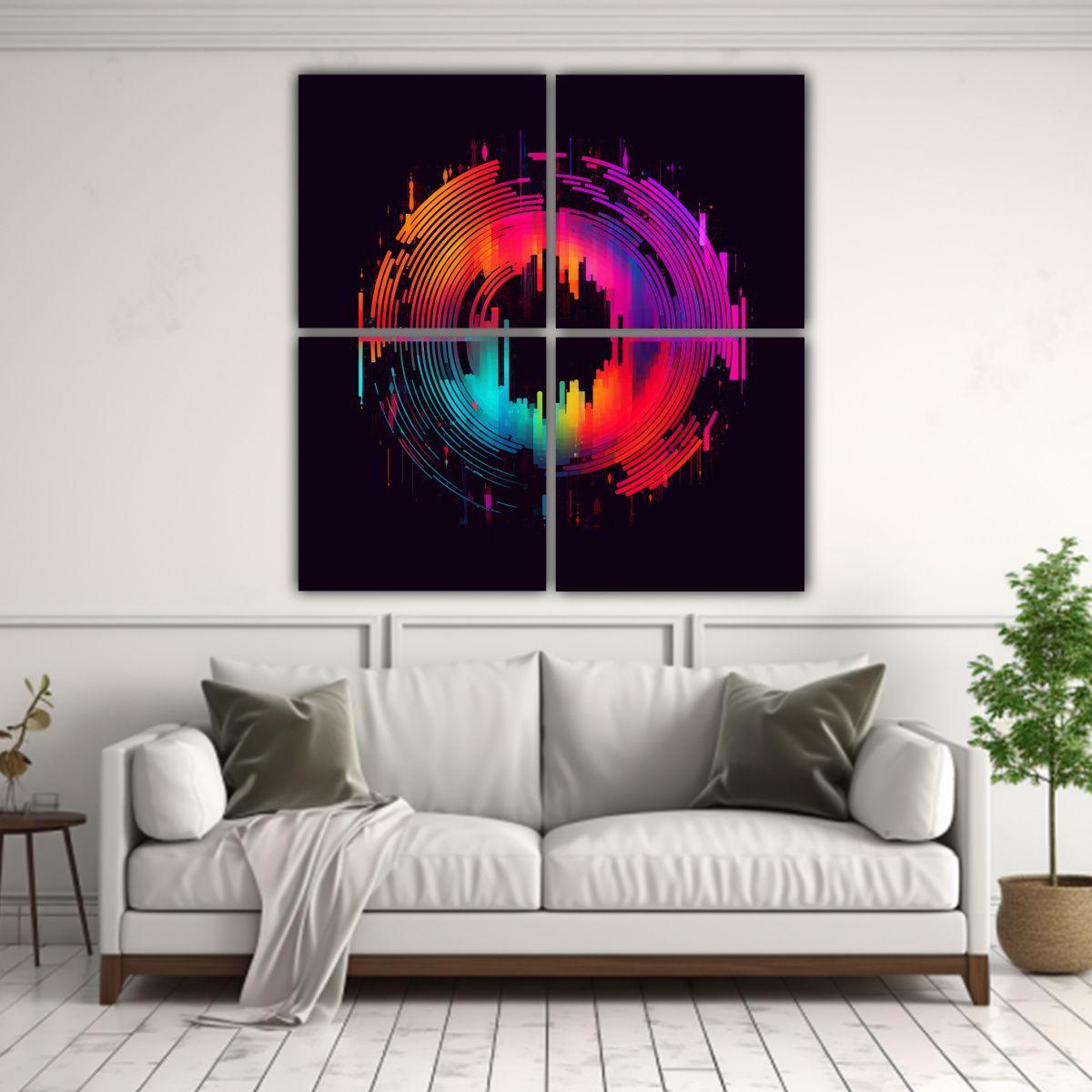 Pinturas Decorativas Cuatro Artes Estilo Galeria 140x140 Cm-2