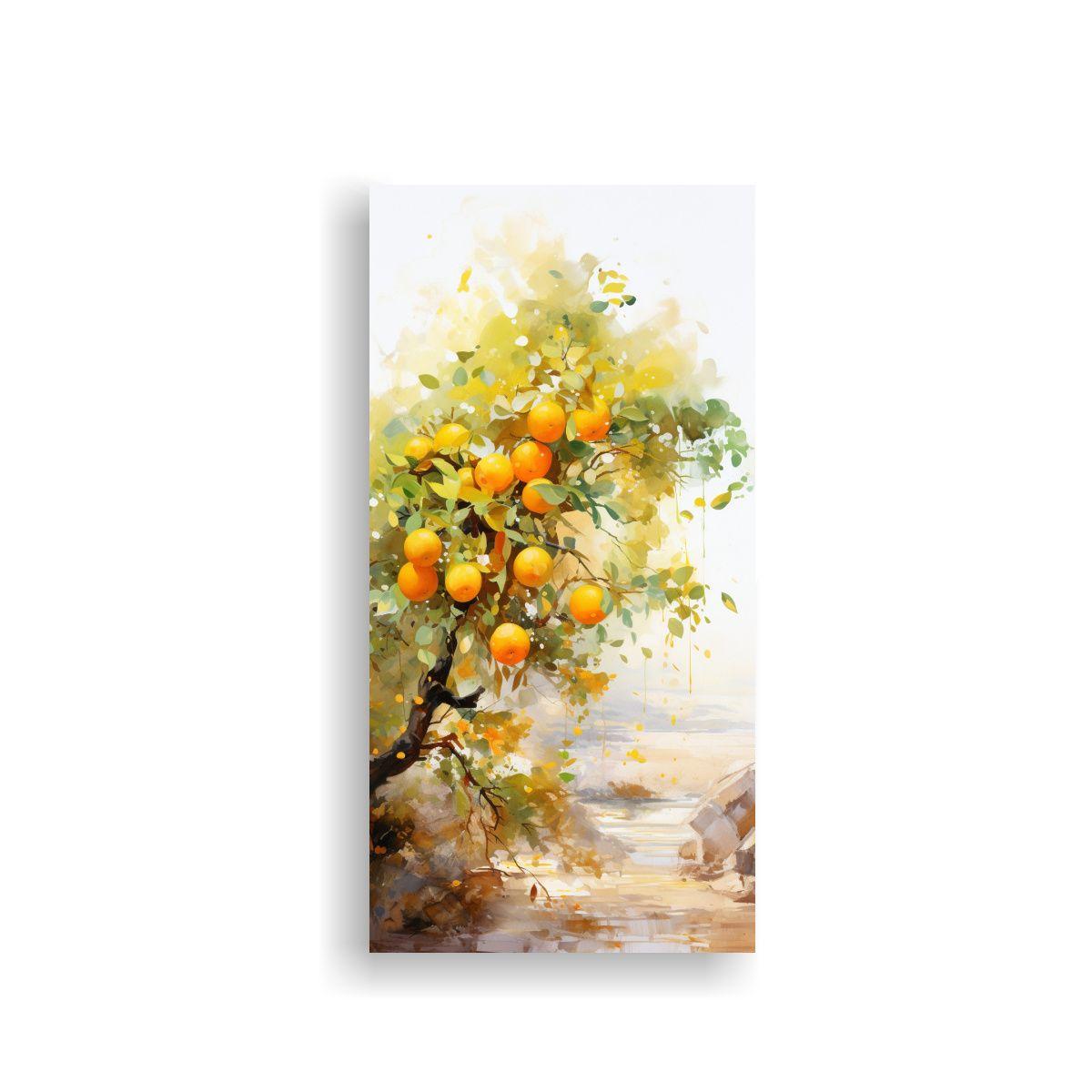 Arte Abstracción Simetría Árbol Naranja 30x60cm-0