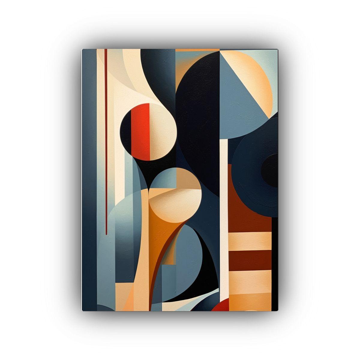 Lienzo Movimiento Esquema: Una Sinfonía De Formas Y Figuras 30x40cm-0