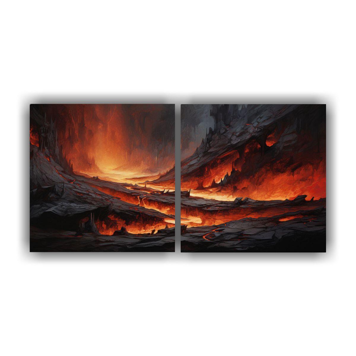 Cuadro Abstrac. Lienzo Viaje Capas Tierra 100x50 Cm-0