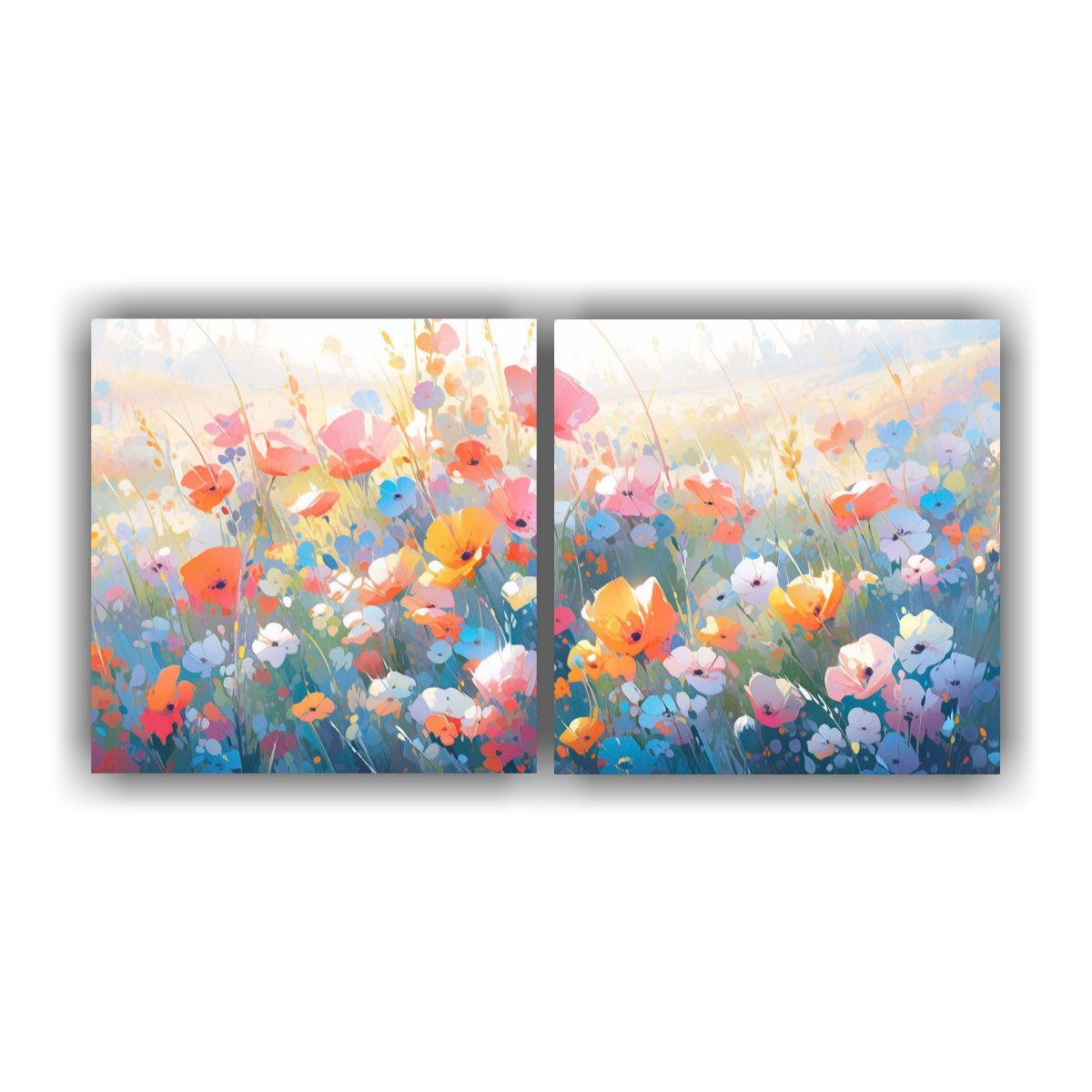Dos Telas En Bastidor Composicion Luminosa 40x20 Cm-0