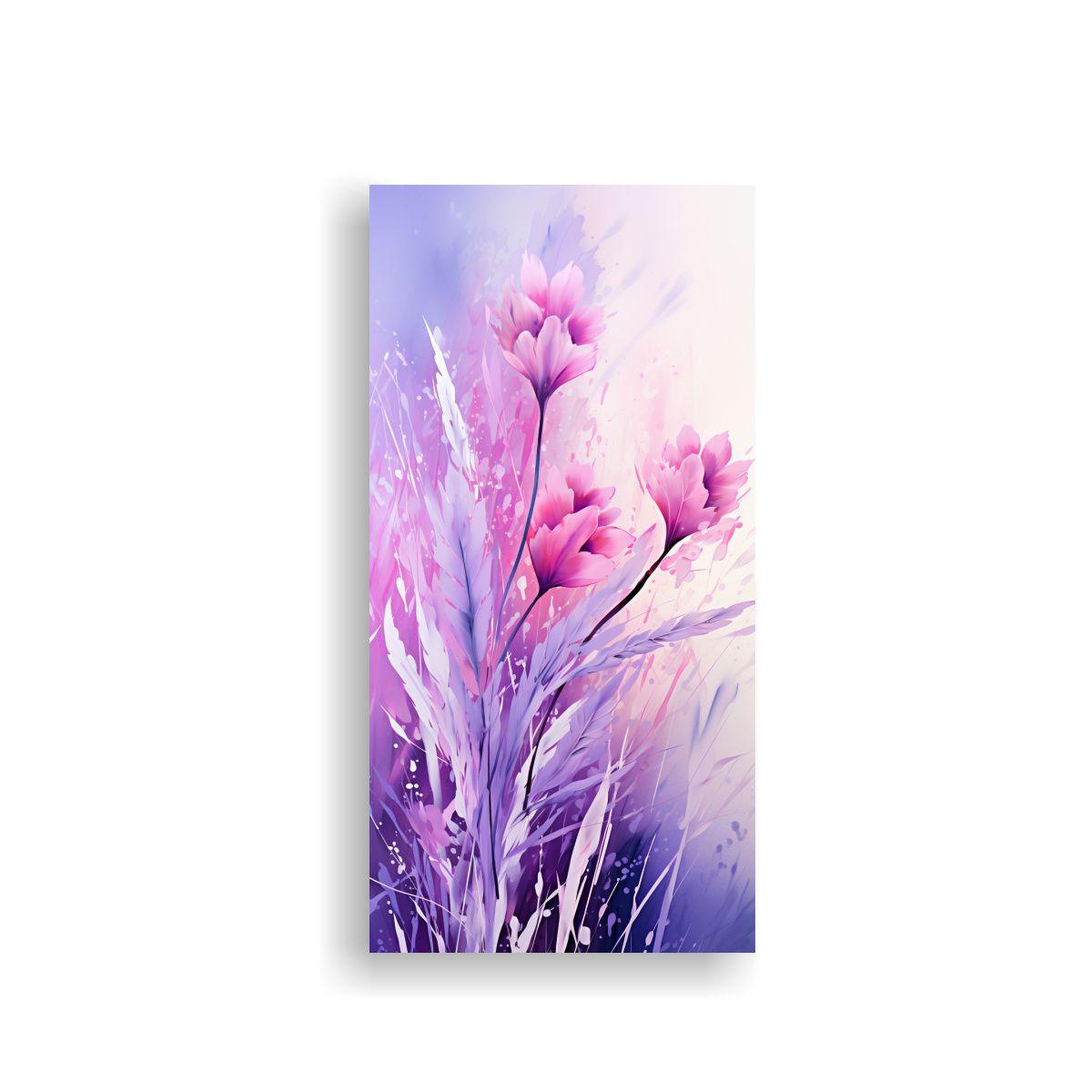 Lienzo Fotografía Granos Hierbas En Morado Y Rosa 20x40cm-0