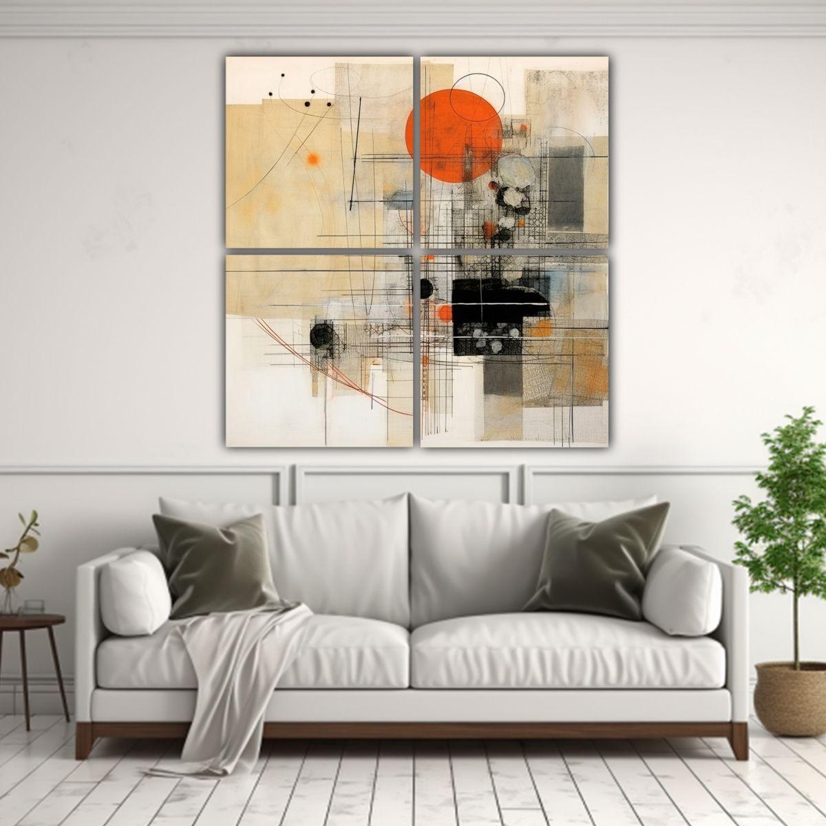 Pintura Abstracta Multicapa En Decoración Full 160x160 Cm-2