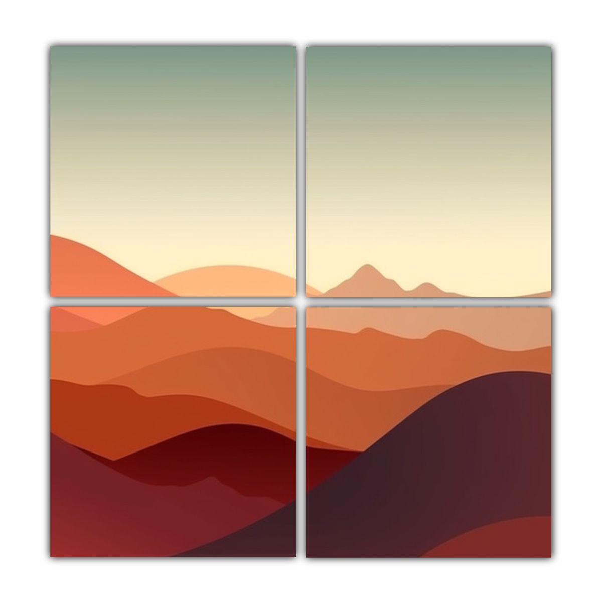 Cuadro Decorativo Paisaje Montaña Gradiente 200x200 Cm-0