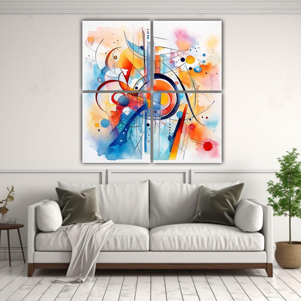 Artes De Pared Abstractas En Calidez Pop Art 180x180 Cm-2