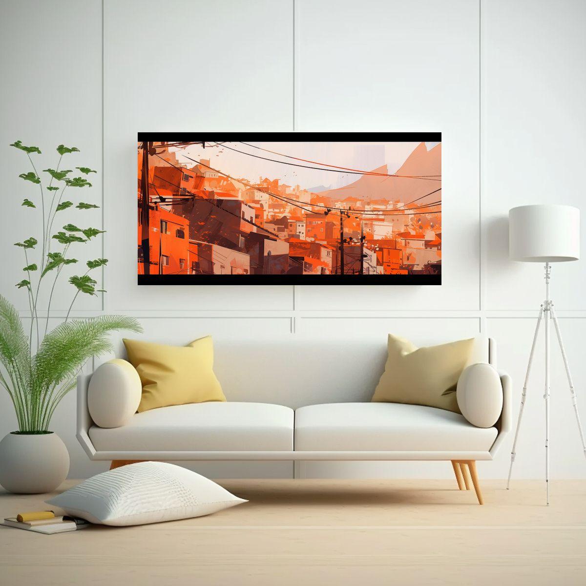 Cuadros Decorativos Vintage En Naranja Para Santia 160x80cm-2