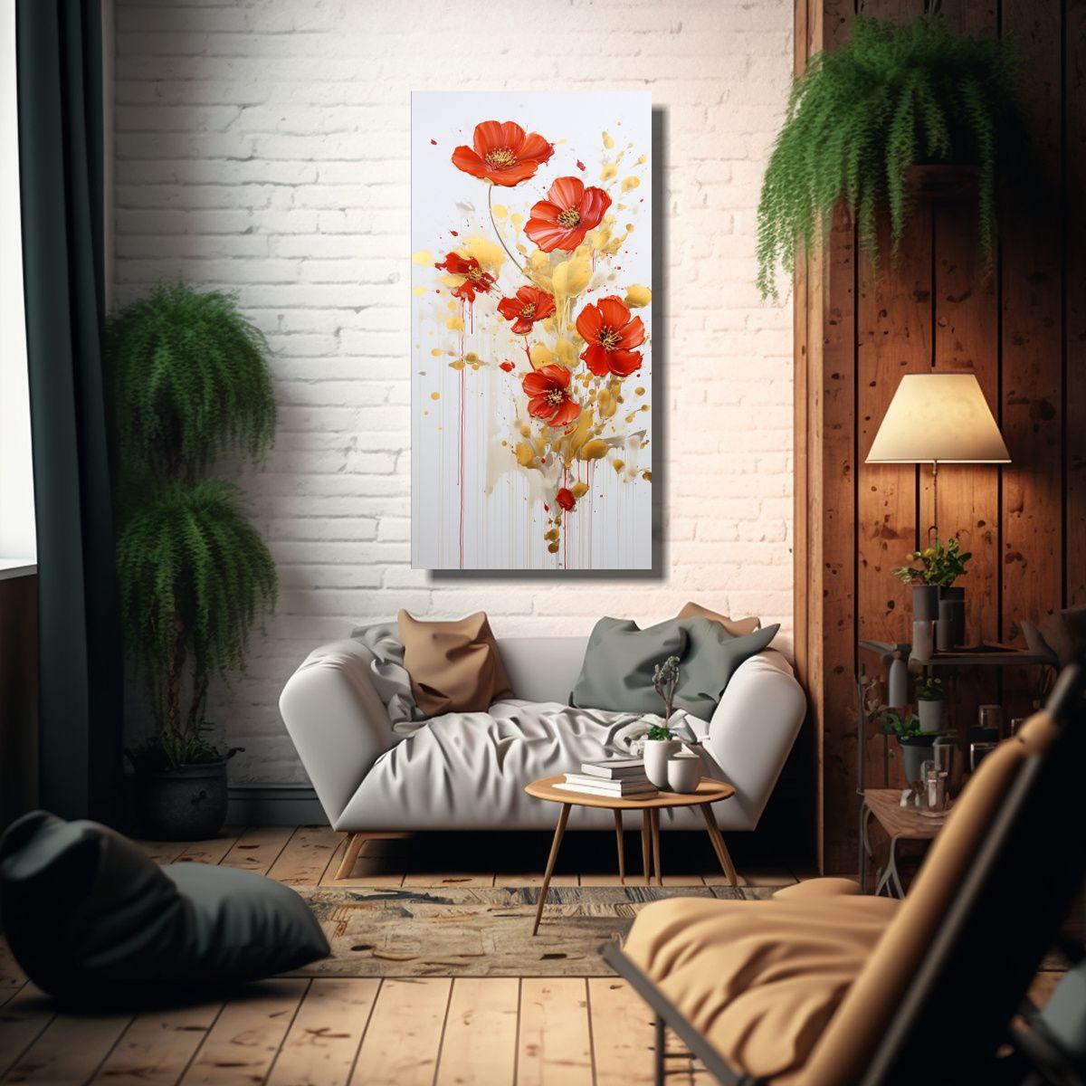 Lienzo De Tela Movimiento Actuales Pintura 50x100cm-2