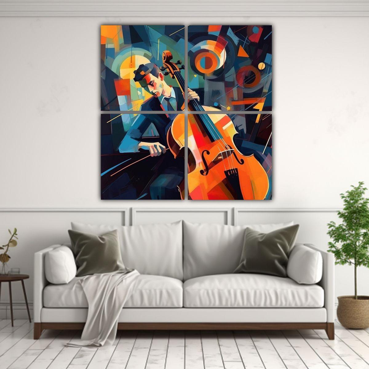 Cuadro Abstracto De Jazz En Estilo Moderno 200x200 Cm-2
