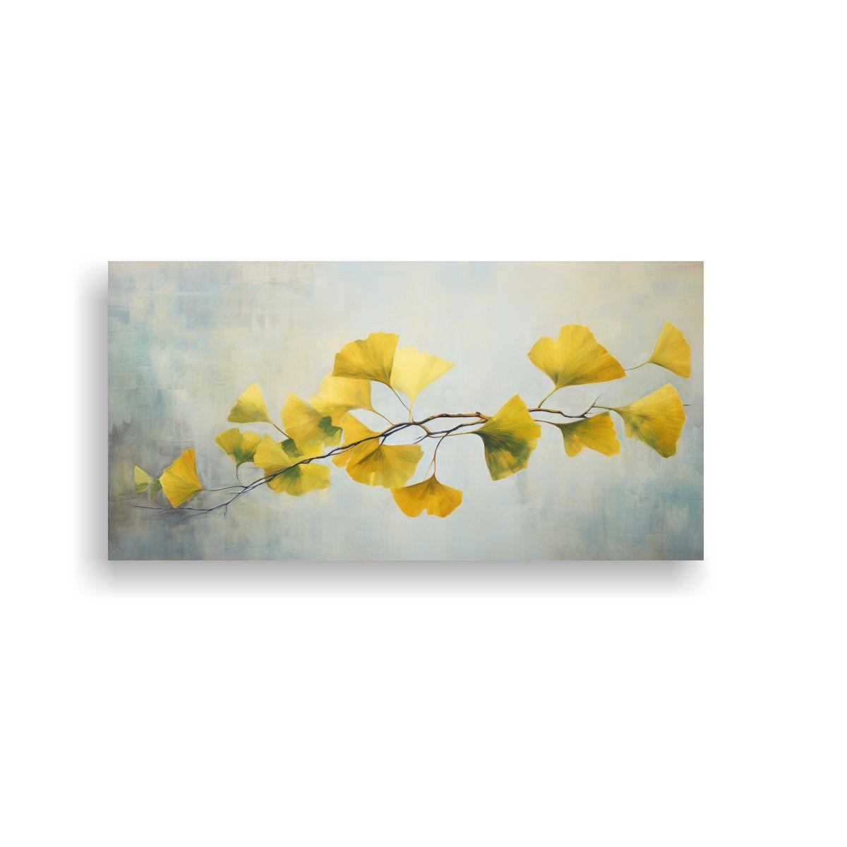 Pintura Abstracta De Hojas De Ginkgo En Aceite De  100x50cm-0