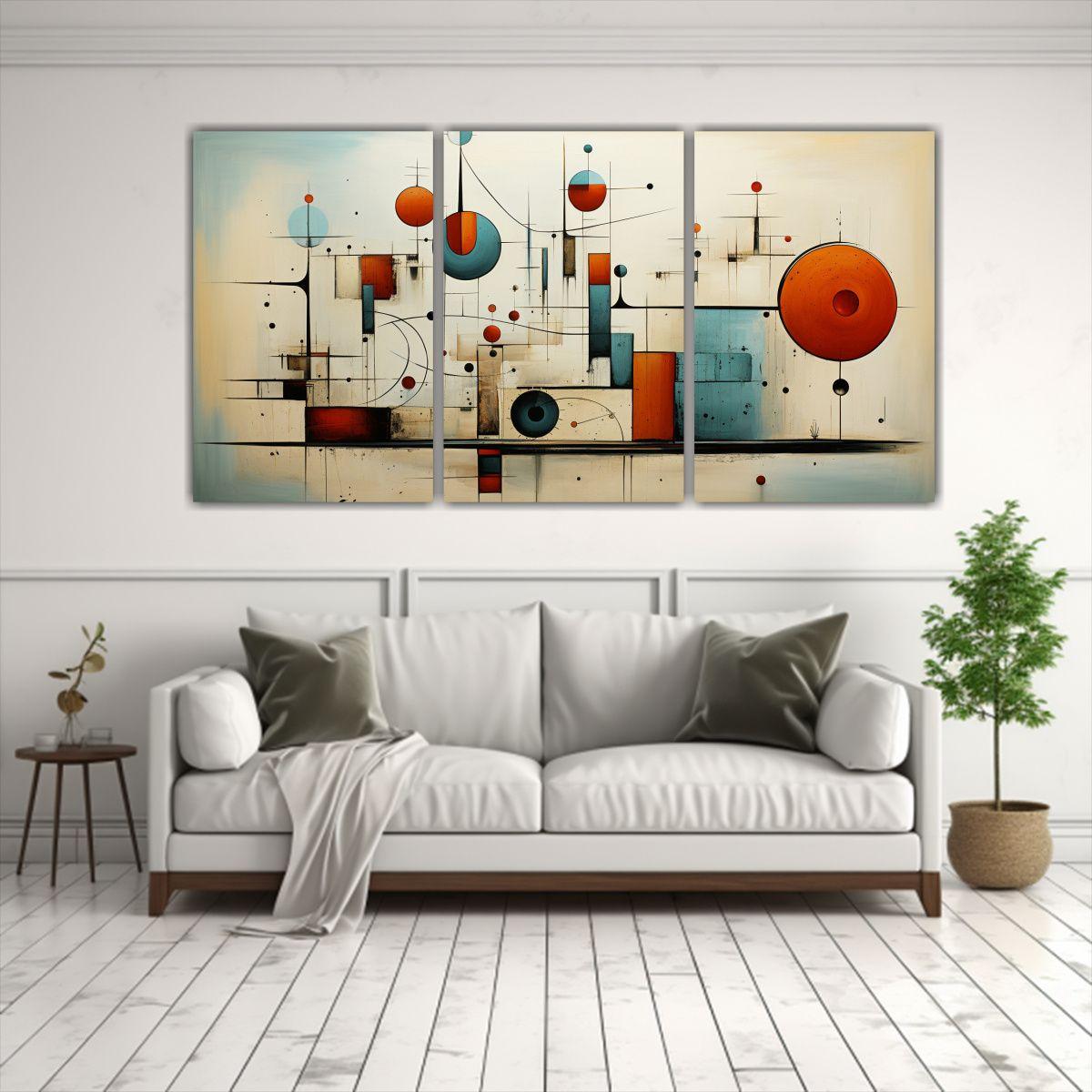Set De 3 Lienzos Tema Representación Arte 150x75 Cm-2
