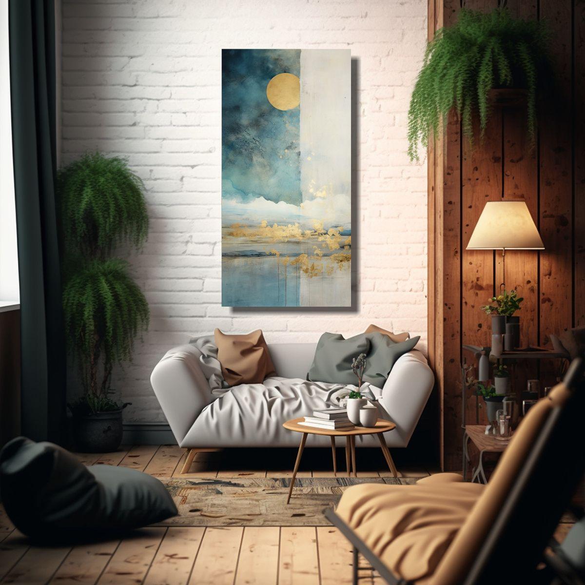 Lienzo Vertical Vida Con Acuarela Blanco, 30x60cm-2