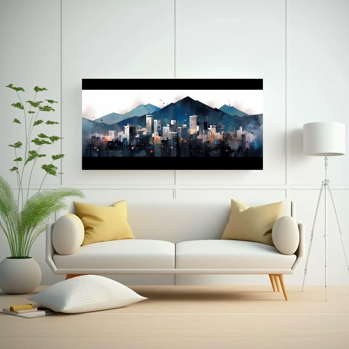Pinturas De Decoración En Acuarelas Y Negro En Sa 80x40cm-2