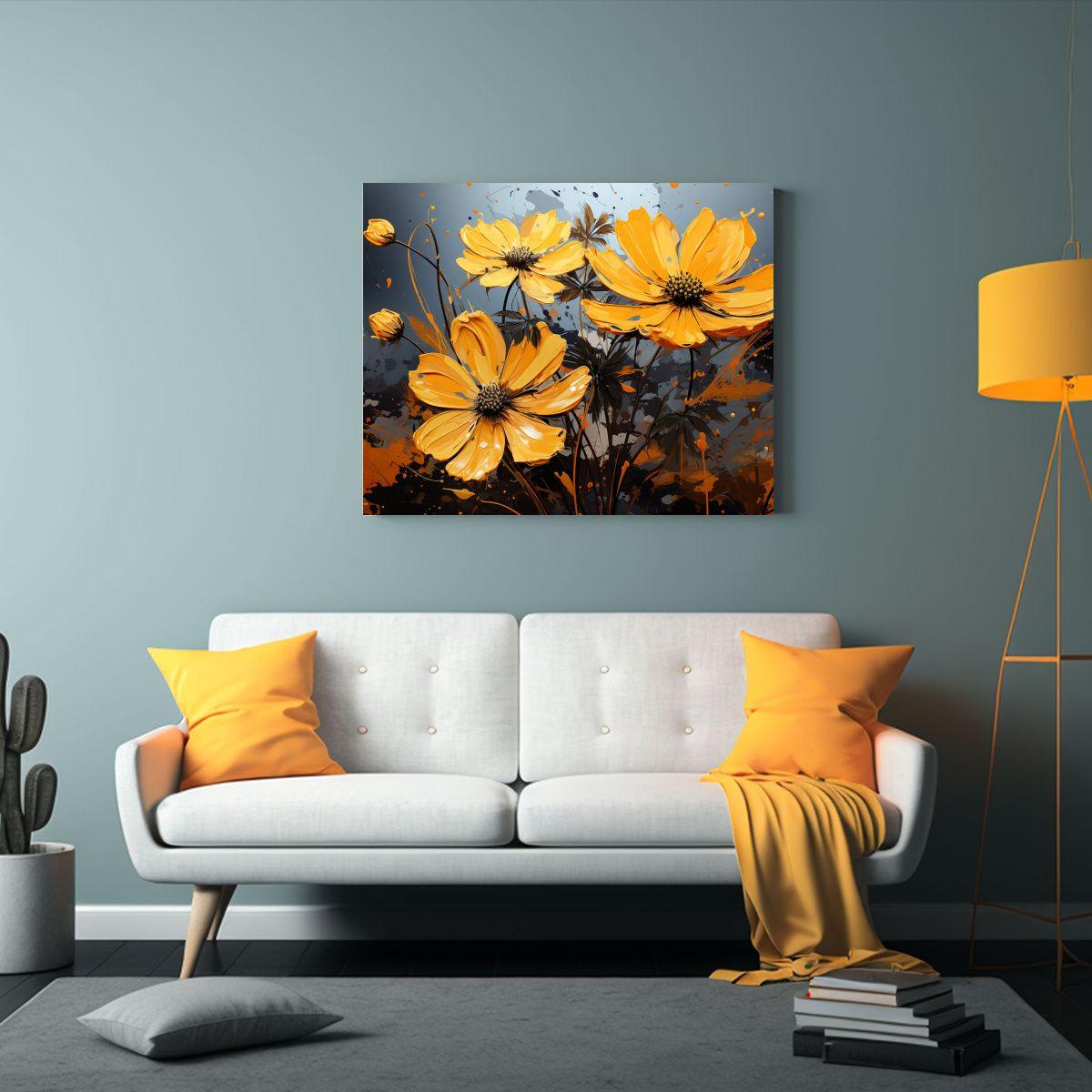 Pinturas Decorativas De Composición Con Relieve De Hierbas  90x60cm-2