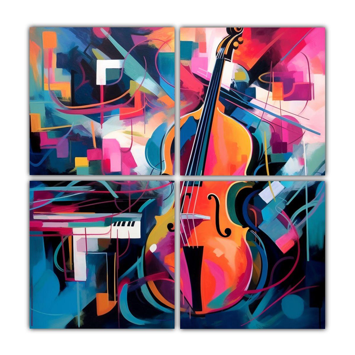 Pinturas Abstractas Vibrantes De Jazz En Estilo 180x180 Cm-0