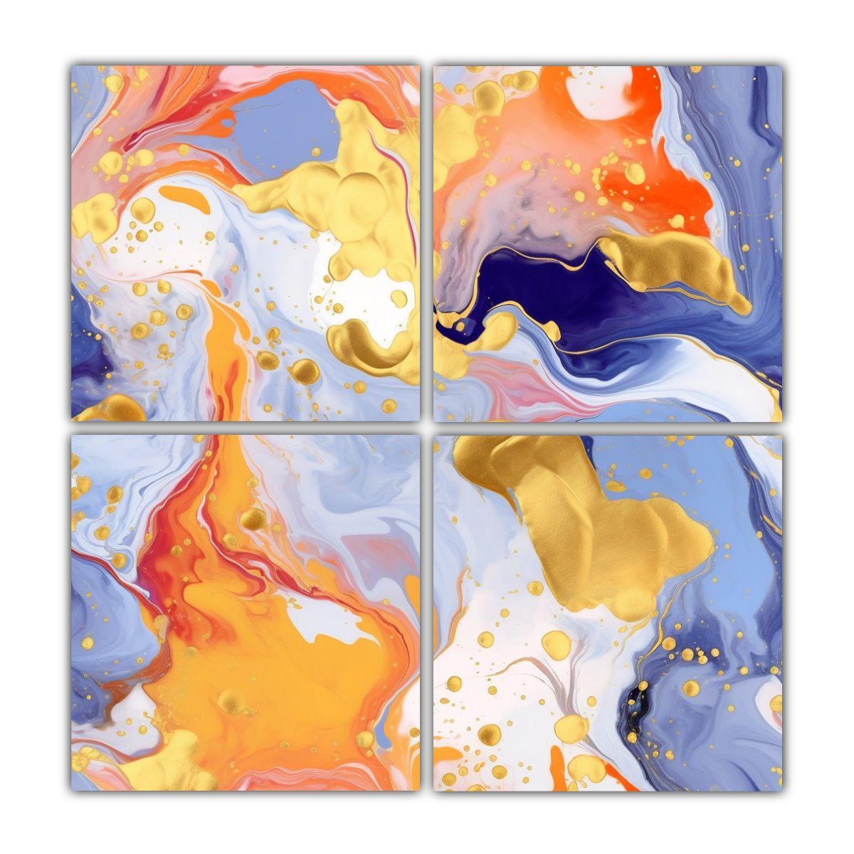 Cuadros Dibujo Clásico Abstracto De Colores 100x100 Cm-0