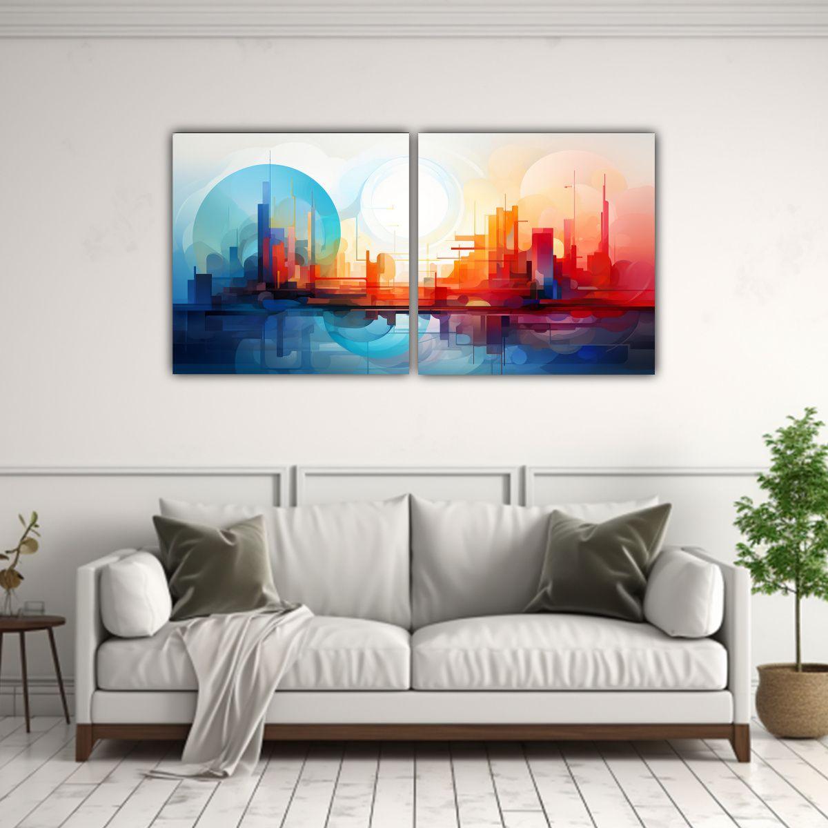 Pinturas Abstractas De Colores Para Oficina 160x80 Cm-2