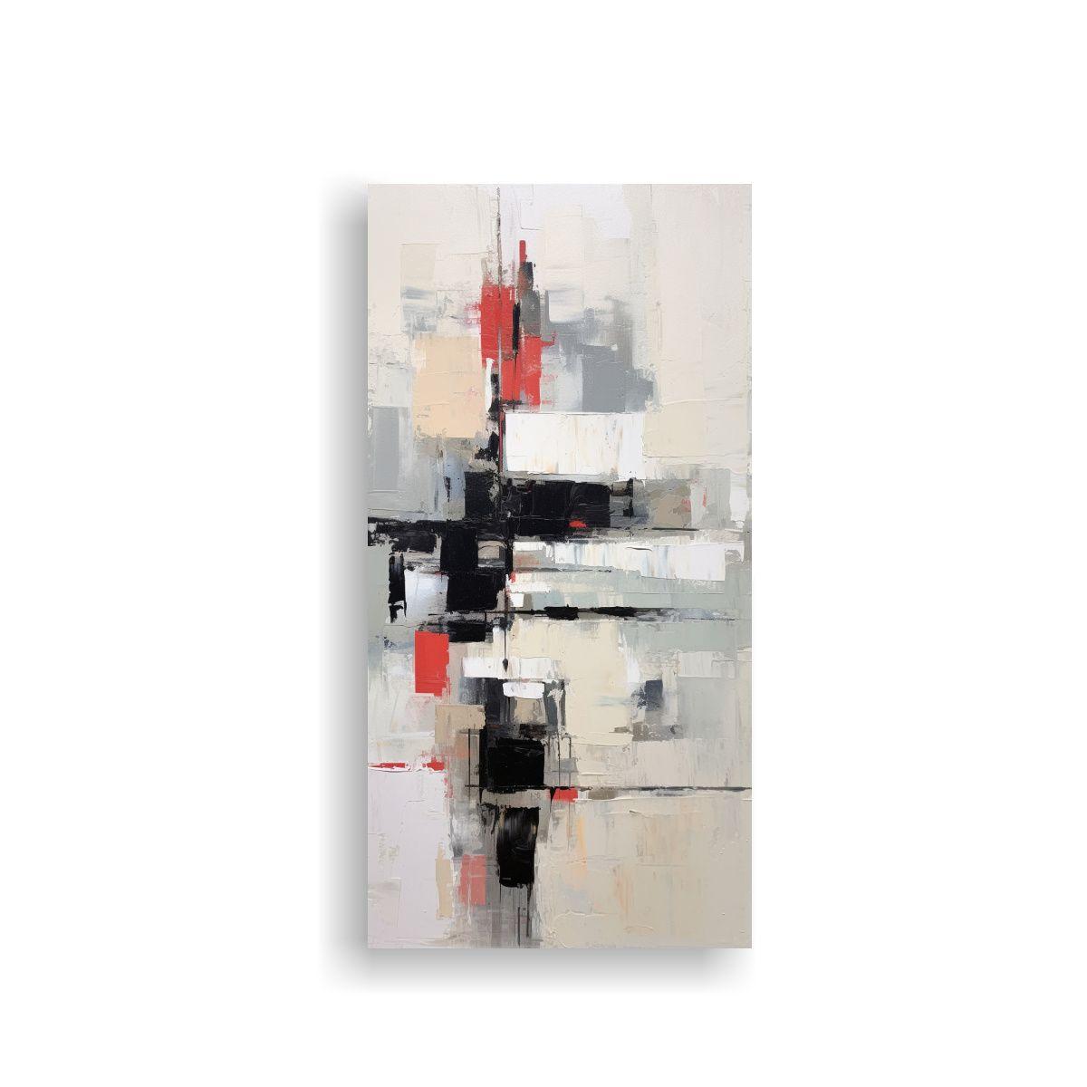Pintura Abstracta Minimalista En óleo En Blanco 80x160cm-0