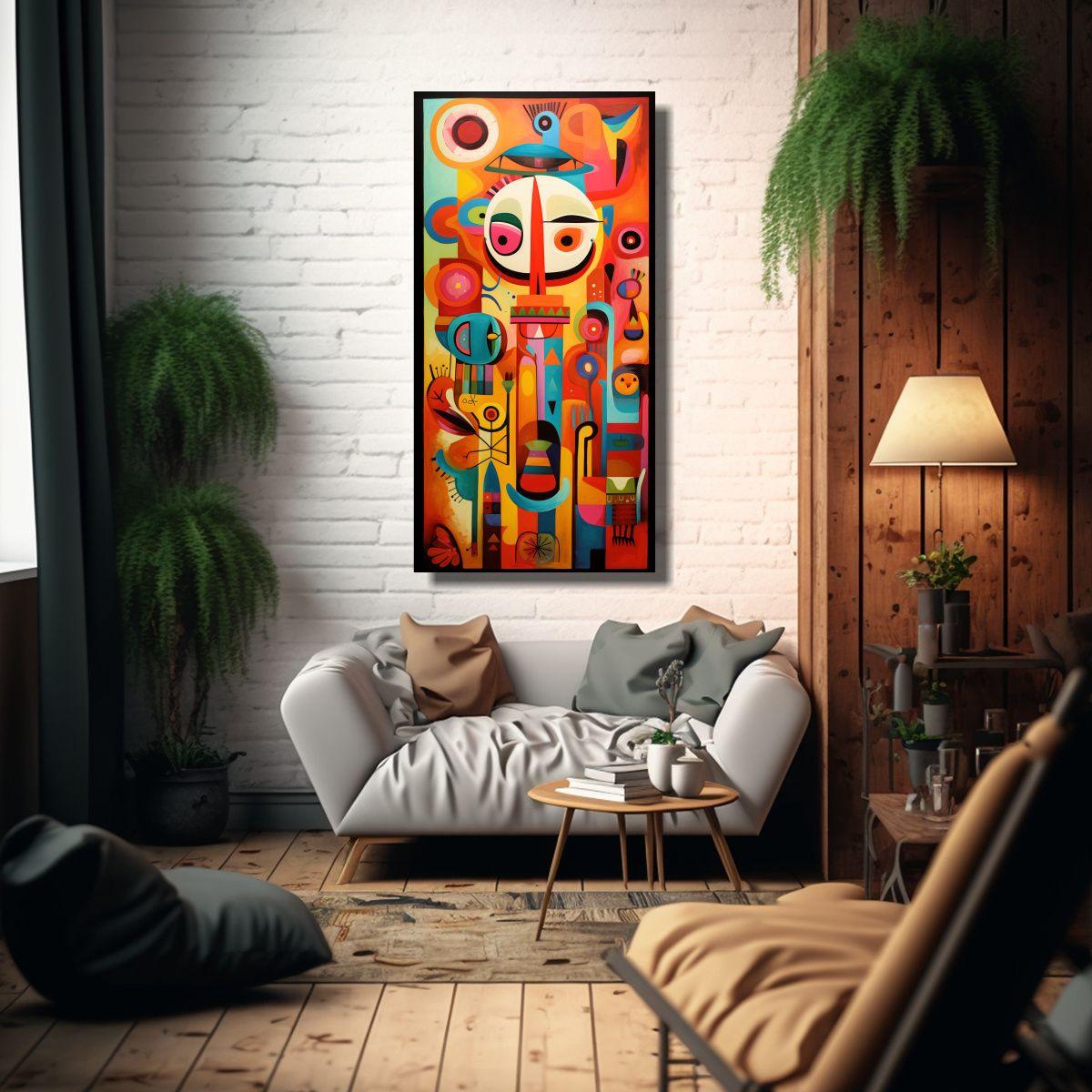 Pintura Mural Abstracta Reinterpretando El Arte 50x100cm-2