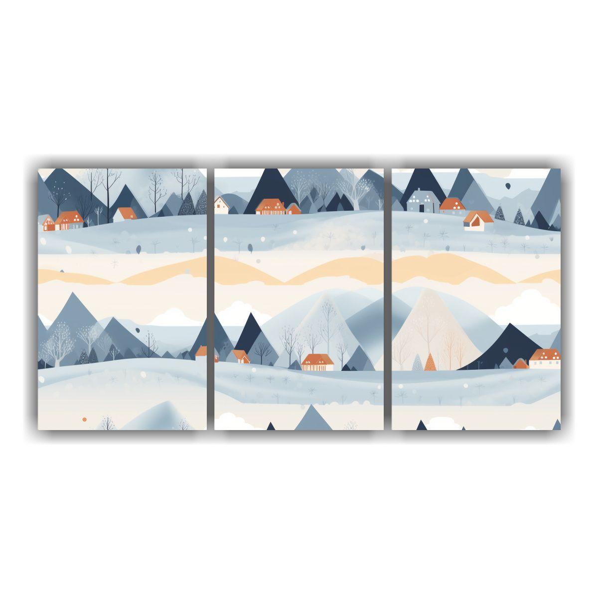 Paisaje Abstracto Moderno En Dimensiones Set 3 120x60 Cm-0