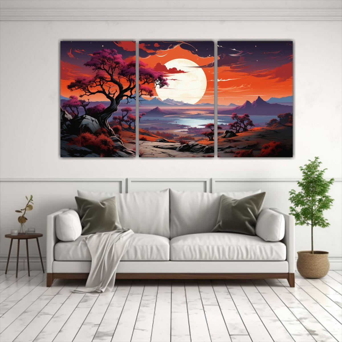 Paisaje Acuarela Baño A Joshua Tree En Colores 240x120 Cm-2