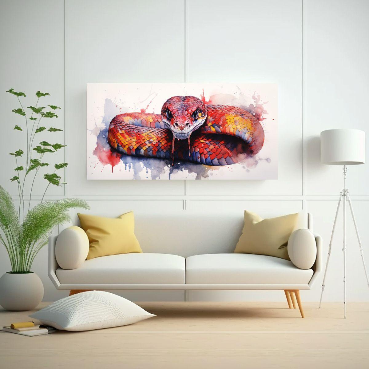 Pintura De Pared Alegre De Cobra En Estilo 120x60cm-2