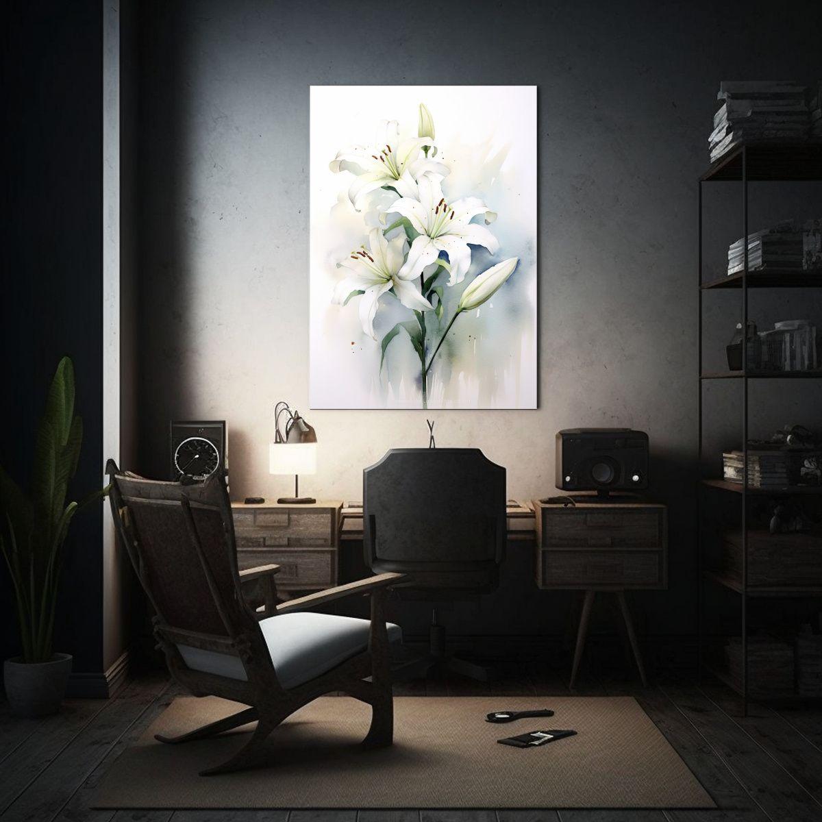 Pintura Tela Expresión Creatividad Lirios 60x90cm-2