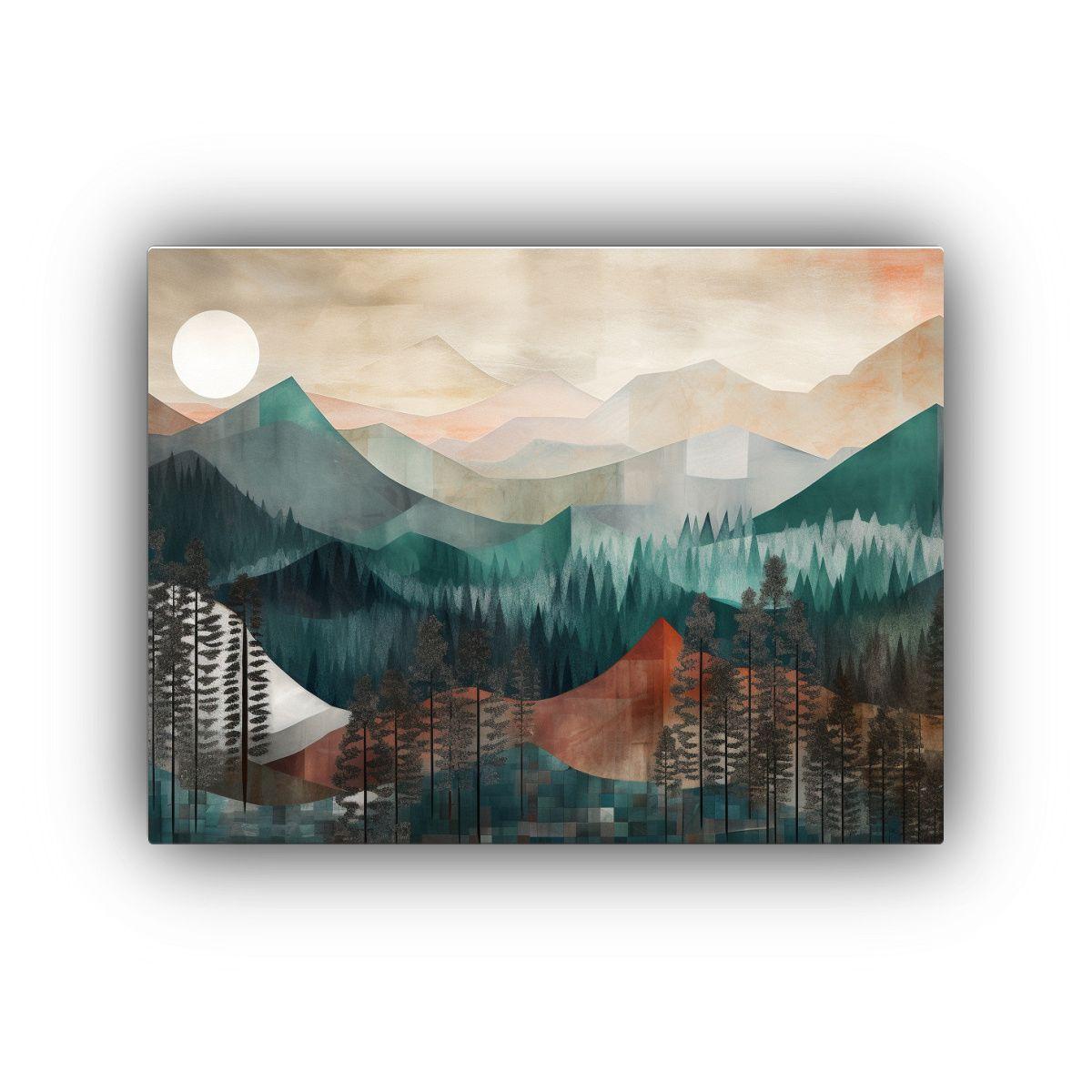 Paisaje Montañoso Abstracto En Tonos Suaves Del Noroeste De 65x50cm-0